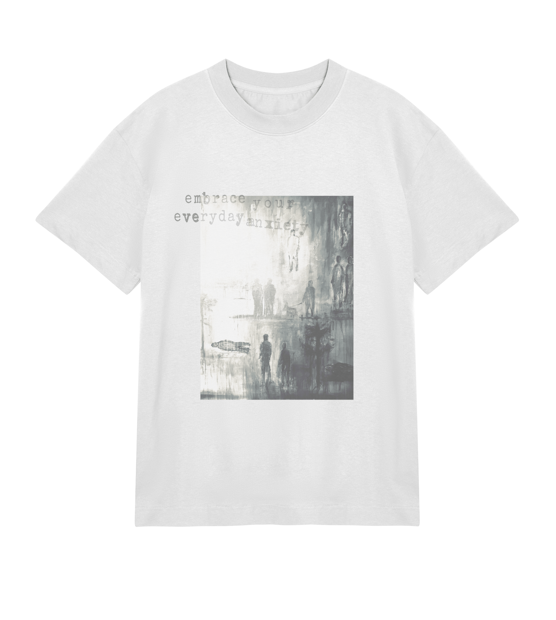 Anxiety - Oversized tee – konstnärligt tryck från RealRareDesign