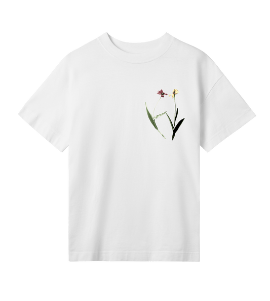 Two tulips - oversized tee – konstnärligt tryck från RealRareDesign